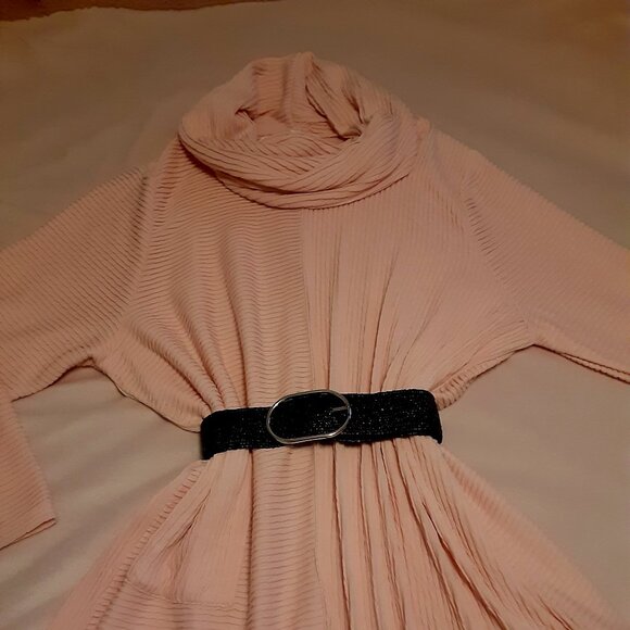 POCKET! XXL Pink Peach Light Cowl Sweater w/Pocket * Super Soft & Stretchy * NWT - Picture 8 of 8